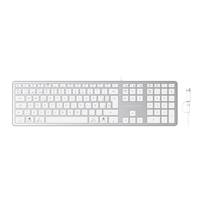CONCEPTRONIC USB Tastatur slim USB-A/USB-C Layout ES ws