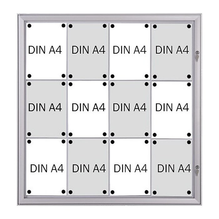 FRANKEN Schaukasten Security silber 12x DIN A4 96,9 x 2,3 x 100,4 cm, 1 St.
