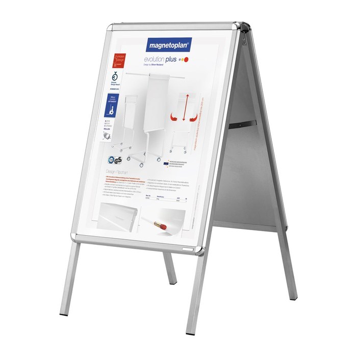 magnetoplan Kundenstopper SP silber DIN A0 2 Fächer 96,0 x 12,5 x 150,0 cm, 1 St.