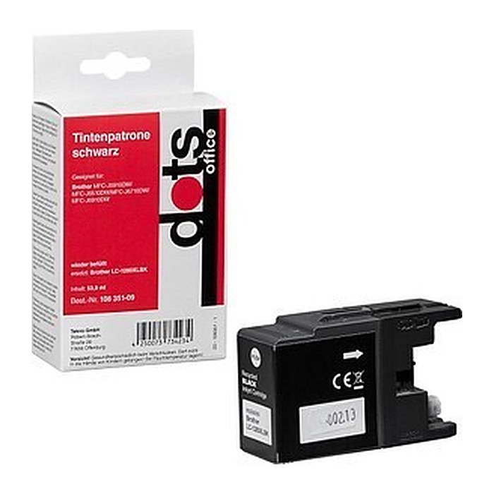 dots schwarz Druckerpatrone kompatibel zu brother LC-1280XLBK