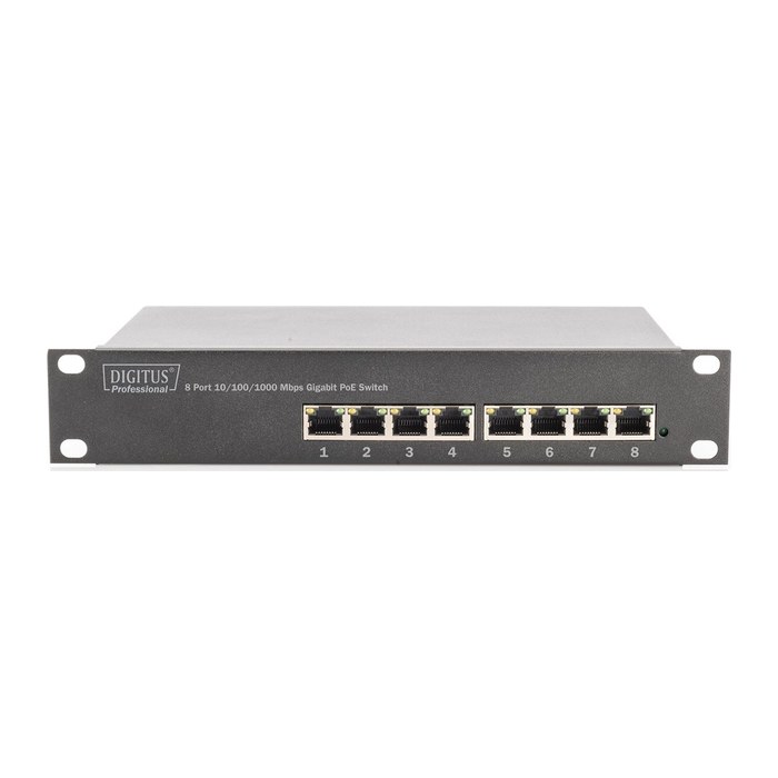DIGITUS Switch Switch 8-Port 10" 80 W Gigabit Ethernet PoE
