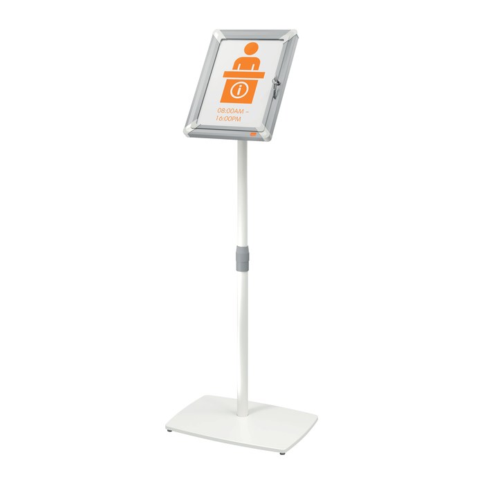nobo Infoständer Premium Plus abschließbar silber DIN A4 42,0 x 30,0 x 76,0 - 126,0 cm, 1 St.