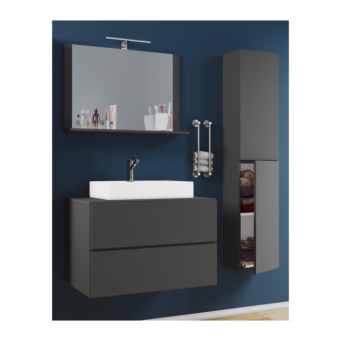 VCM my bath Badmöbel-Set 4-teilig Lendas L 915208 anthrazit 94,0 x 46,0 x 150,0 cm