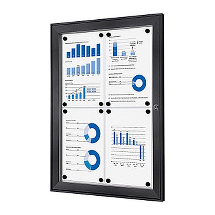 Showdown® Displays Schaukasten grau 4x DIN A4 52,1 x 2,3 x 69,6 cm, 1 St.