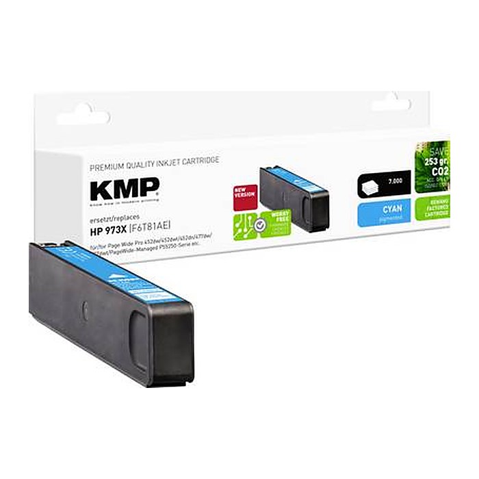 KMP H165CX cyan Druckerpatrone kompatibel zu HP 973X (F6T81AE)
