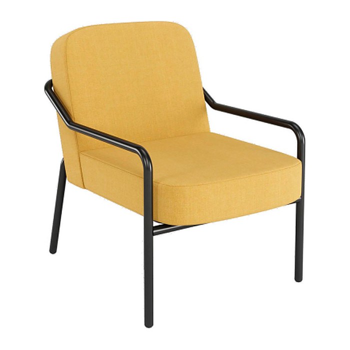 medso powered by PAPERFLOW Sessel MEDSO M Rund gelb schwarz Stoff 58,0 x 74,3 x 73,6 cm, 1 St.