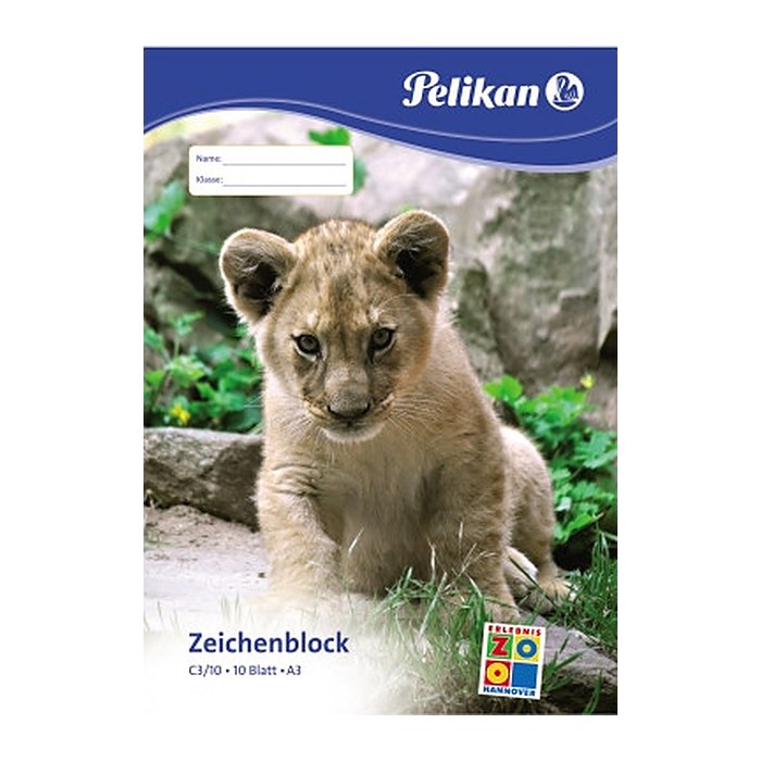 Pelikan Zeichenblock Zoo DIN A3 100 g/qm, 10 Blatt, 1 Block