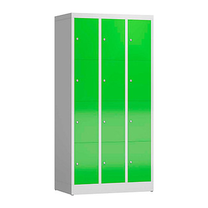 ClassiX Schließfachschrank gelbgrün, lichtgrau X-520435, 12 Schließfächer 87,0 x 50,0 x 180,0 cm