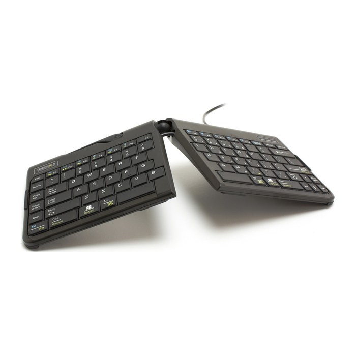 BAKKER ELKHUIZEN Goldtouch Travel Go2 ergonomische Tastatur geteilt, kabelgebunden schwarz