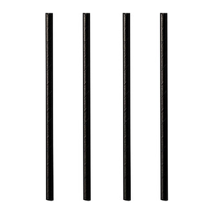 PAPSTAR Cocktail-Strohhalme pure schwarz Papier, 500 St.