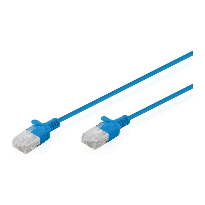DIGITUS Patchkabel CAT 6 U-UTP Slim 0,3m Blau 10 Stück