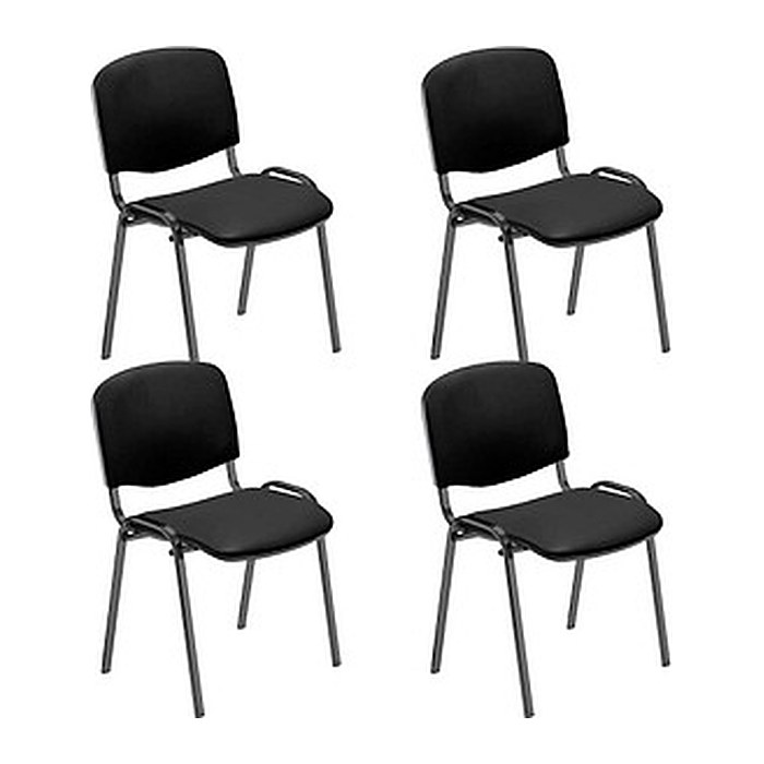 Nowy Styl Besucherstühle Iso schwarz Kunstleder, 4 St.