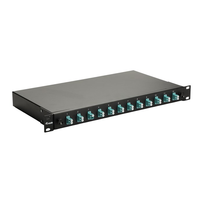 Equip LWL-Spleißkasten 12-Port LC-Duplex OM3 1U komplett sw