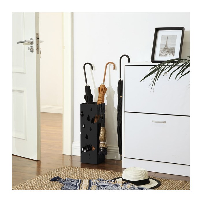 SONGMICS Schirmständer LUC49B schwarz, Metall