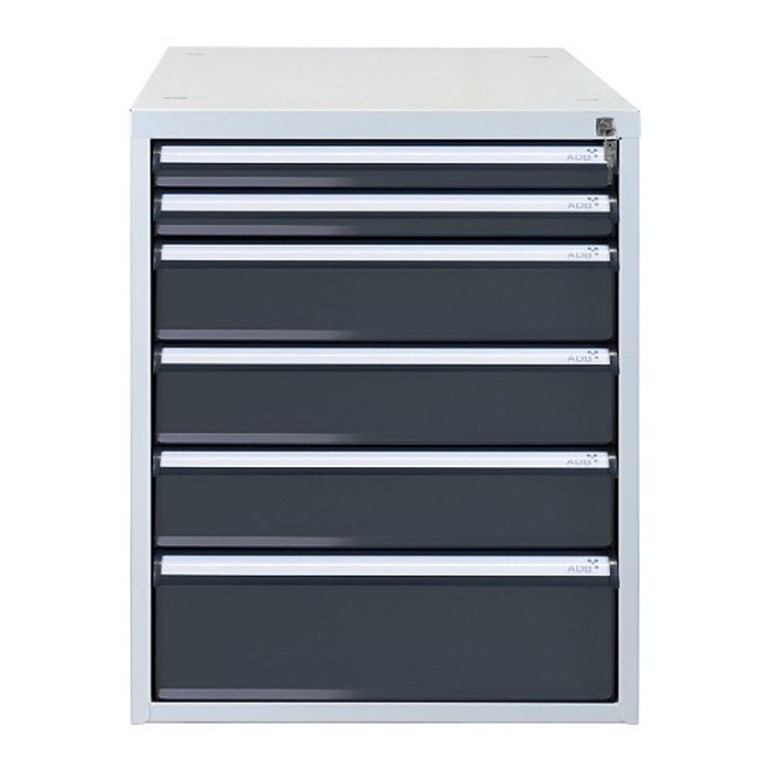 ADB Schubladenschrank anthrazit, lichtgrau 6 Schubladen 53,1 x 70,0 x 65,0 cm, 1 St.