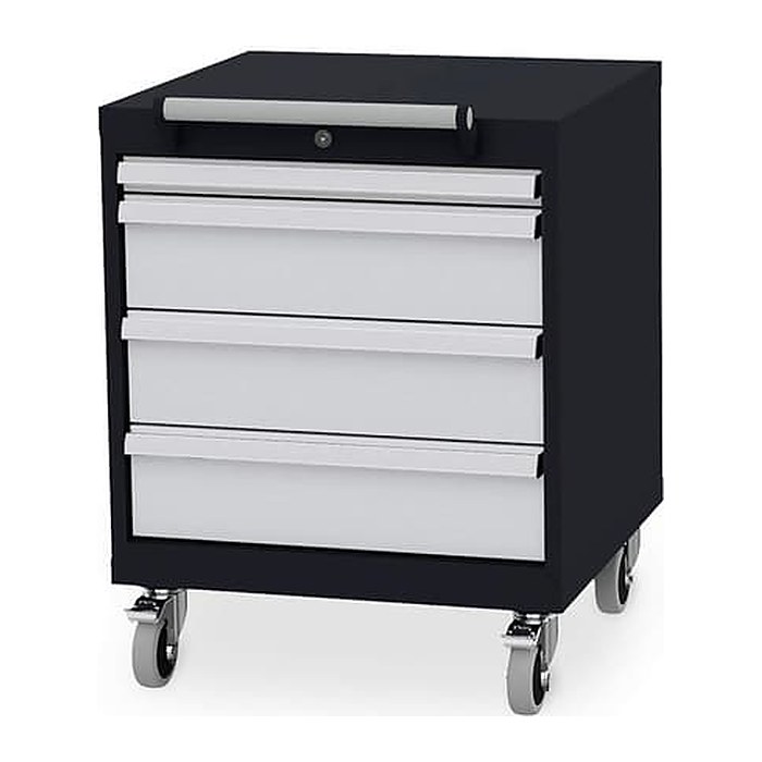Simplaflex® Systemeinrichter C-Line Werkstattwagen grau 4 Schubladen