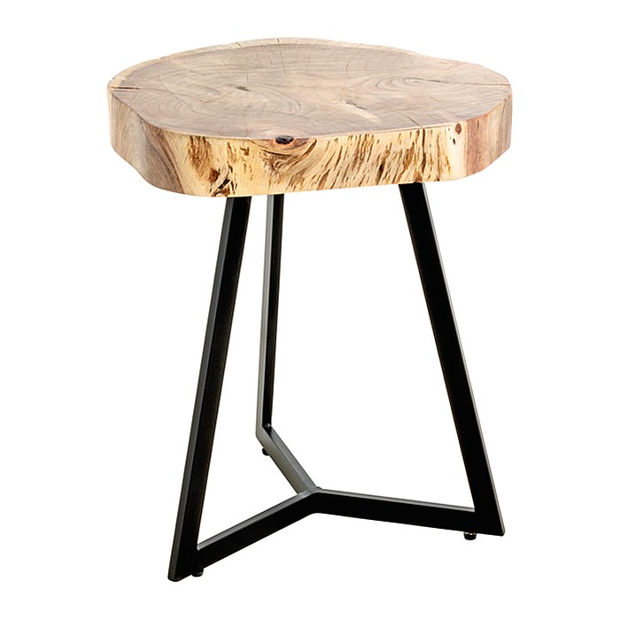 HAKU Möbel Beistelltisch rund Massivholz akazie 45,0 x 45,0 x 50,0 cm, 1 St.
