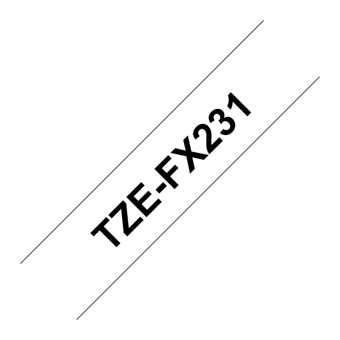 brother Schriftband TZe-FX231 TZEFX231, 12 mm, schwarz auf weiß, 1 St.
