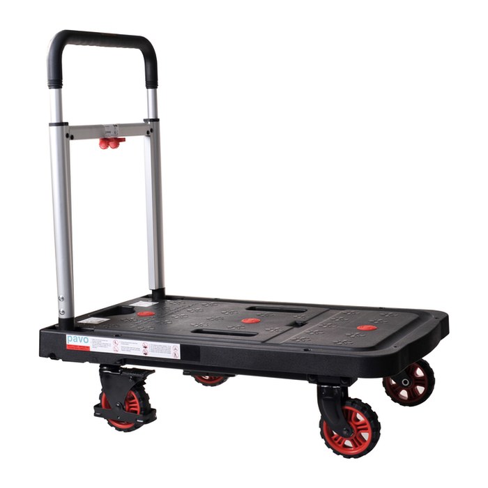 pavo Transportwagen schwarz 67,5 x 92,5 x 40,5 cm bis 137,0 kg