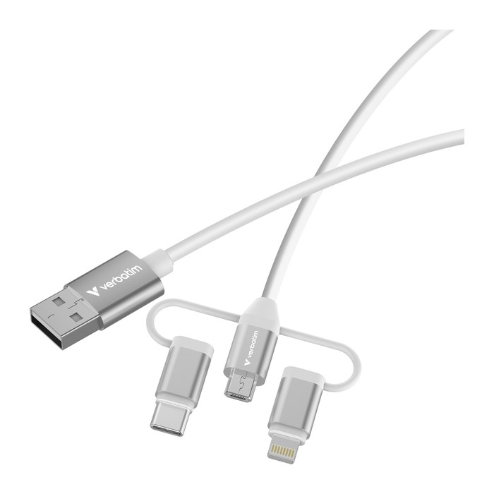 Verbatim 3-in-1 Ladekabel USB-A auf Typ C Micro-B Lightning