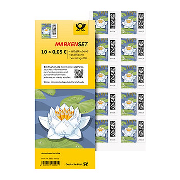Deutsche Post 0,05 € Briefmarken "Seebriefrose" selbstklebend, 10 St.