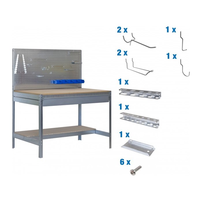 Simonrack Werkbank-Set SIMONWORK BT2 BOX grau 1 Schublade 151,0 x 61,0 x 144,5 cm