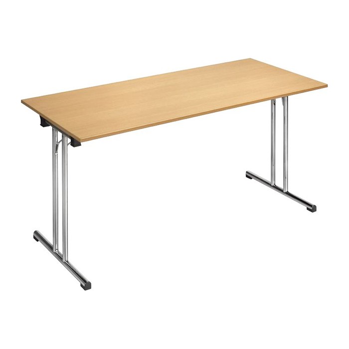 SODEMATUB Mehrzwecktisch buche rechteckig, Rundrohr chrom, 160,0 x 70,0 x 74,0 cm