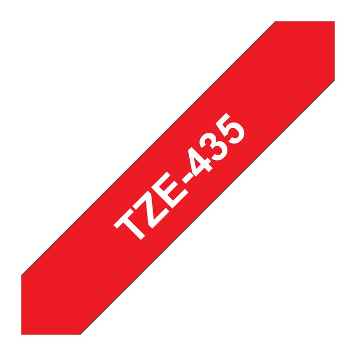 brother Schriftband TZe-435 TZE435, 12 mm, weiß auf rot, 1 St.