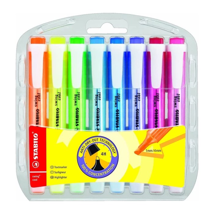 STABILO swing cool Textmarker farbsortiert, 8 St.