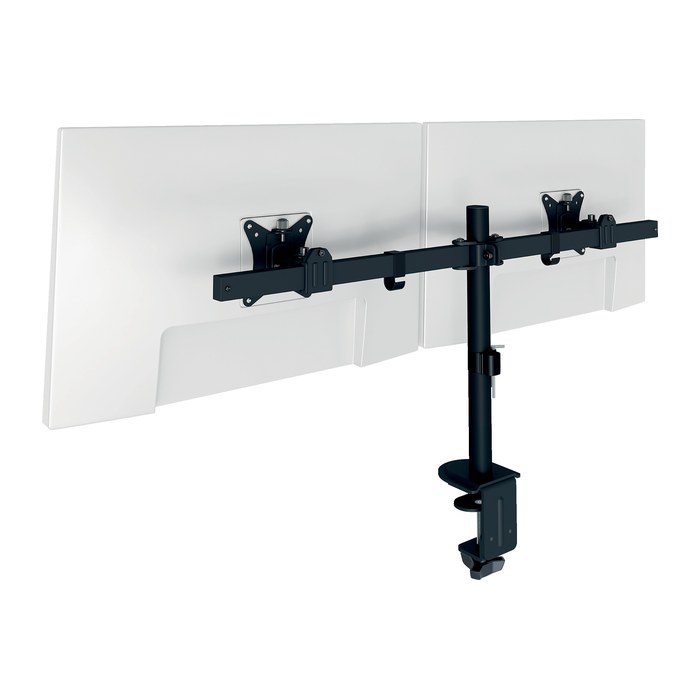 LEITZ Monitor-Halterung Ergo Slim Dual 61640095 schwarz für 2 Monitore, Tischklemme