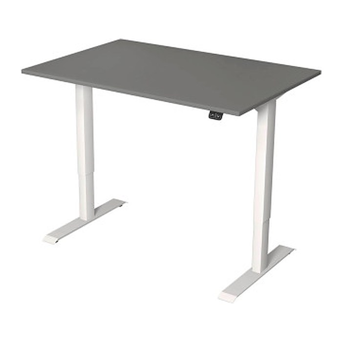 Kerkmann Move 1 elektrisch höhenverstellbarer Schreibtisch grafit rechteckig, T-Fuß-Gestell weiß 120,0 x 80,0 cm
