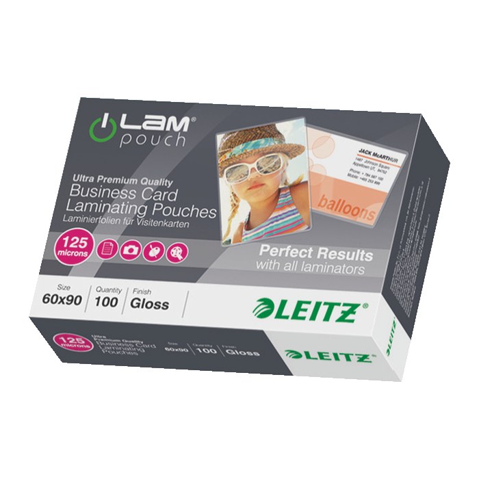 LEITZ Laminierfolien glänzend für Visitenkartenformat 125 micron, 100 St.