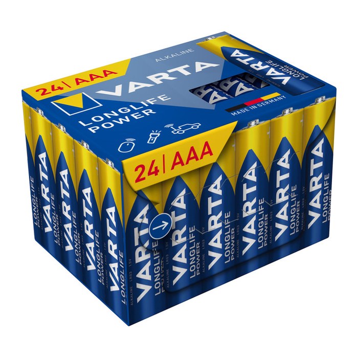 VARTA Batterien LONGLIFE Power Cube Alkali-Mangan Micro AAA 1,5 V, 24 St.