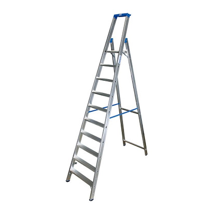 KRAUSE Stehleiter einseitig STABILO silber 10 Stufen, H: 325,0 cm