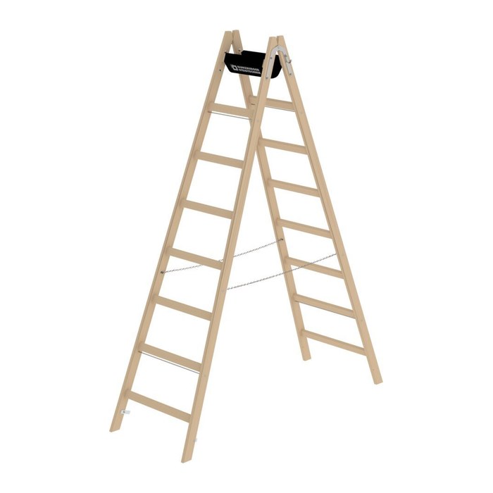 MUNK Stehleiter beidseitig 33216 natur 2x 8 Sprossen, H: 234,0 cm