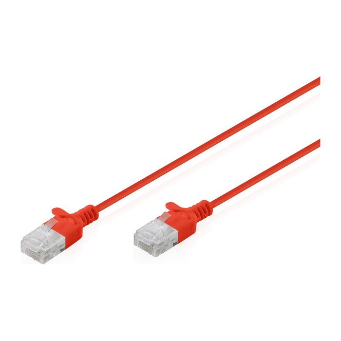 DIGITUS Patchkabel CAT 6 U-UTP Slim 0,3m Rot