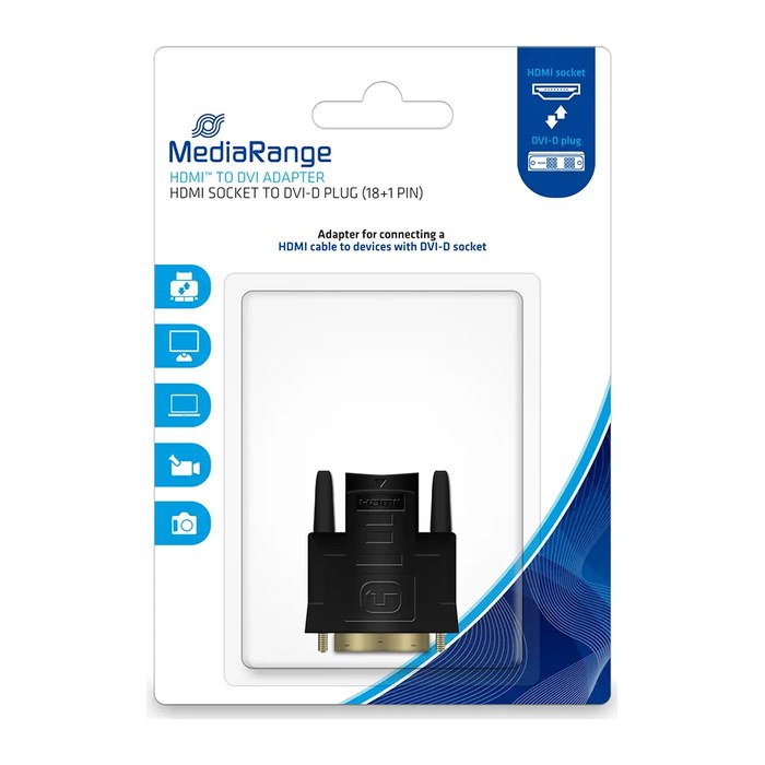 MediaRange HDMI Buchse/DVI-D STecker (18+1-polig) schwarz