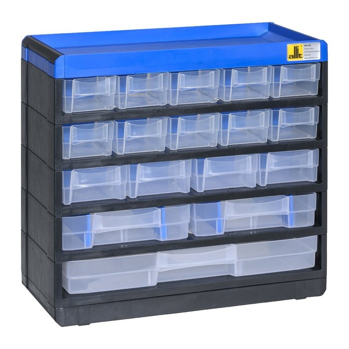 Allit VarioPlus Kleinteilemagazin schwarz, blau 30,0 x 13,5 x 28,5 cm, 1 St.