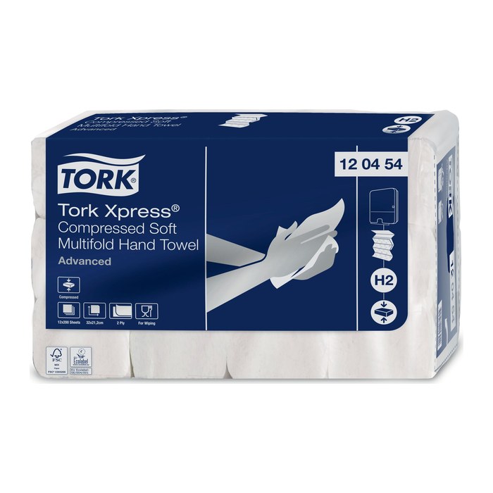 TORK Papierhandtücher 120454 H2 Advanced Interfold-Falzung 2-lagig weiß, 2.400 Tücher