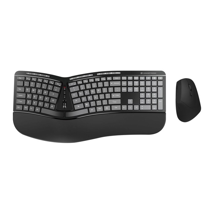 CONCEPTRONIC Tastatur+Maus Wireless ERGO Layout US schwarz