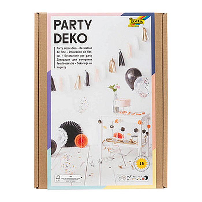 folia Partydeko-Set mehrfarbig Modern, 15 St.