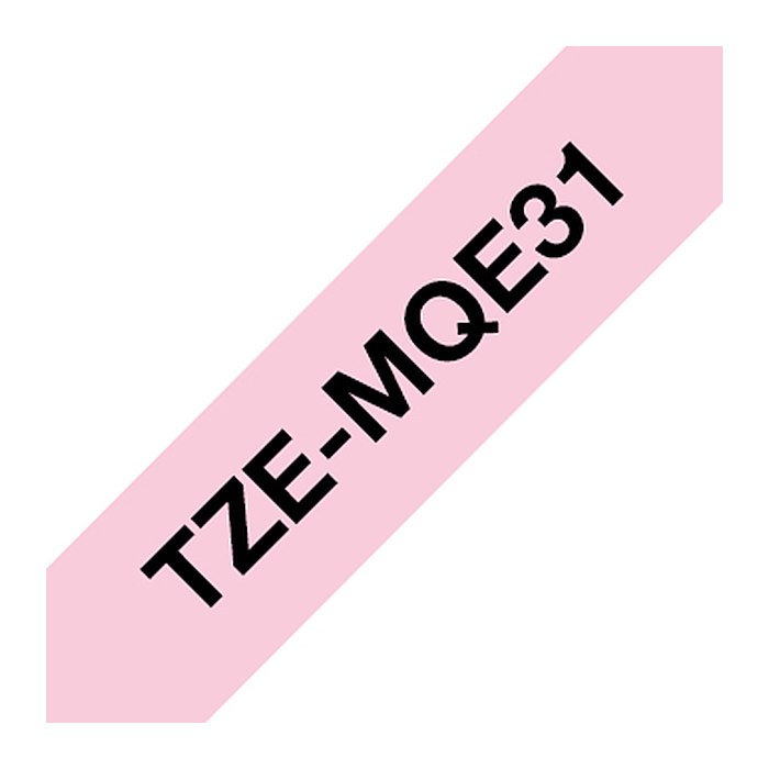 brother Schriftband TZe-MQE31 TZEMQE31, 12 mm, schwarz auf rosa, 1 St.