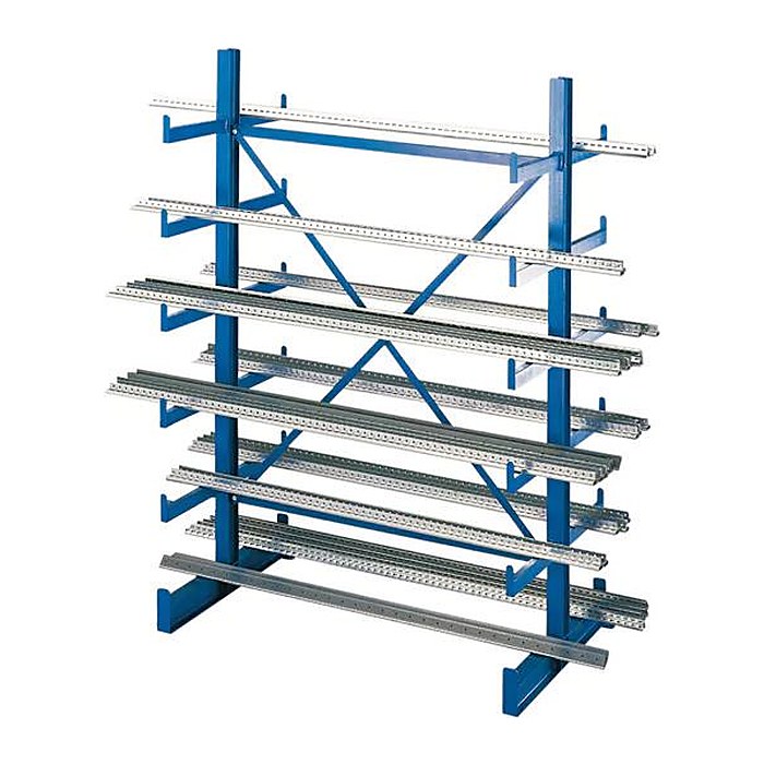 SCHULTE Kragarmregal K1000 14490 enzianblau 125,0 x 100,0 x 200,0 cm