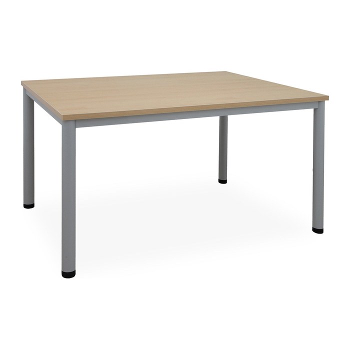 Schreib- & Besprechungstisch (diverse Maße) – G: Weißaluminium (1200 x 600 x 720 mm, Platte Ahorn)