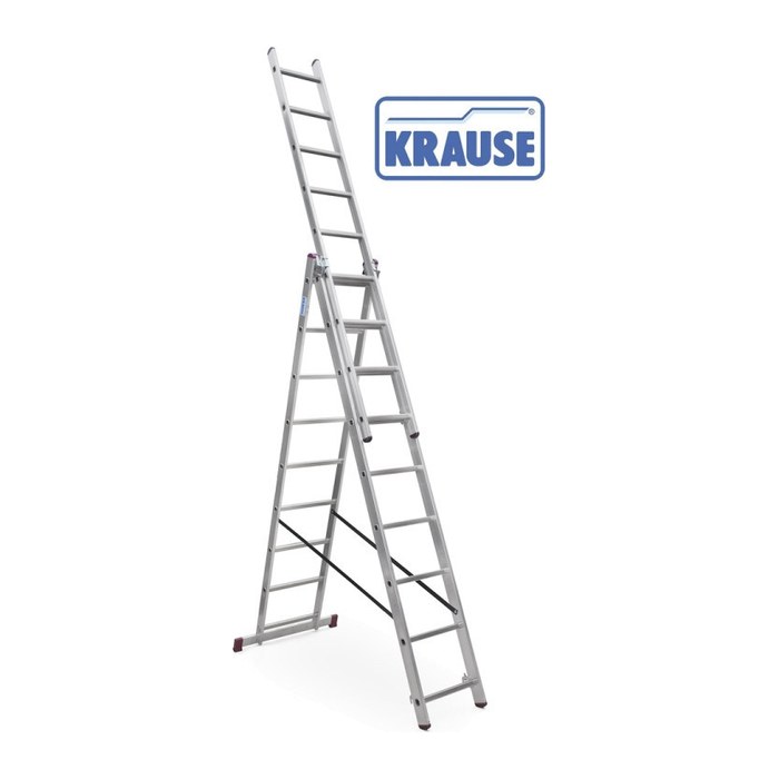 KRAUSE Vielzweckleiter CORDA silber 3x 9 Sprossen, H: 250,0 cm