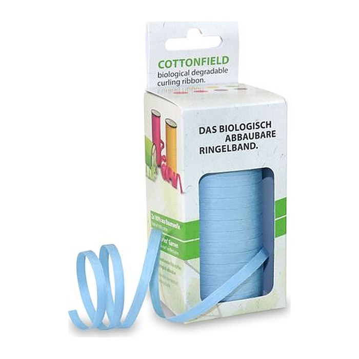 PRÄSENT Geschenkband COTTONFIELD matt hellblau 5,0 mm x 100,0 m