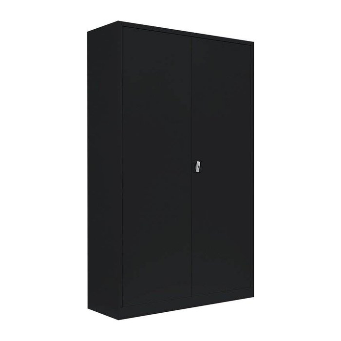 LÜLLMANN Stahlschrank 530389 tiefschwarz 4 Fachböden 120,0 x 60,0 x 195,0 cm, aufgebaut, 1 St.