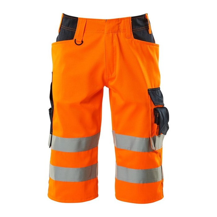 MASCOT® unisex Warnschutzhose kurz Luton orange, schwarzblau Größe 66