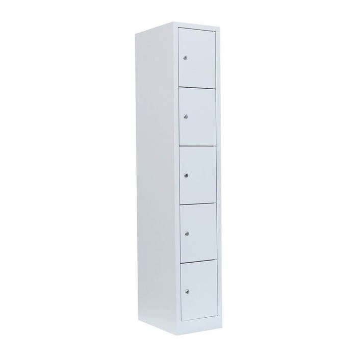 LÜLLMANN Schließfachschrank lichtgrau 520510, 5 Schließfächer 31,5 x 50,0 x 180,0 cm