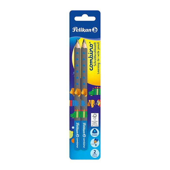 Pelikan Combino Schreiblern- Bleistifte B blau mit Tiermotiv, 2 St.